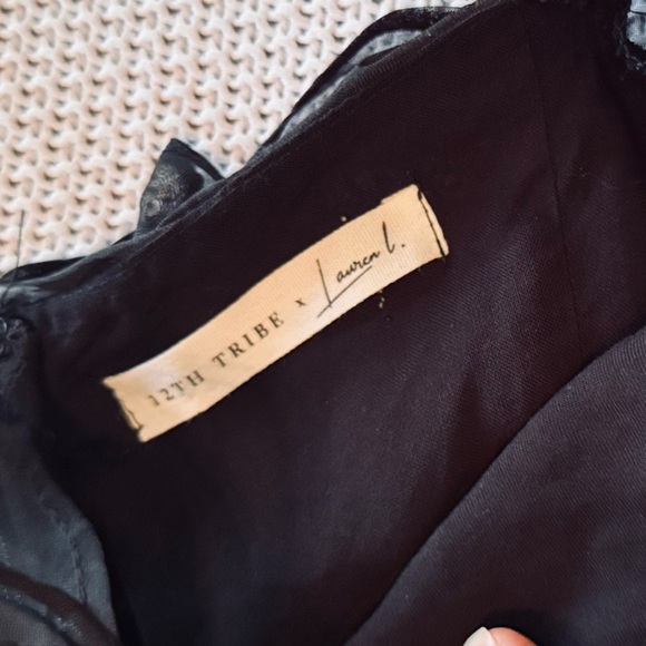 12th TRIBE Lioness Feng Shui Black Sheer Sleeve Mini Dress - Picture 15 of 16